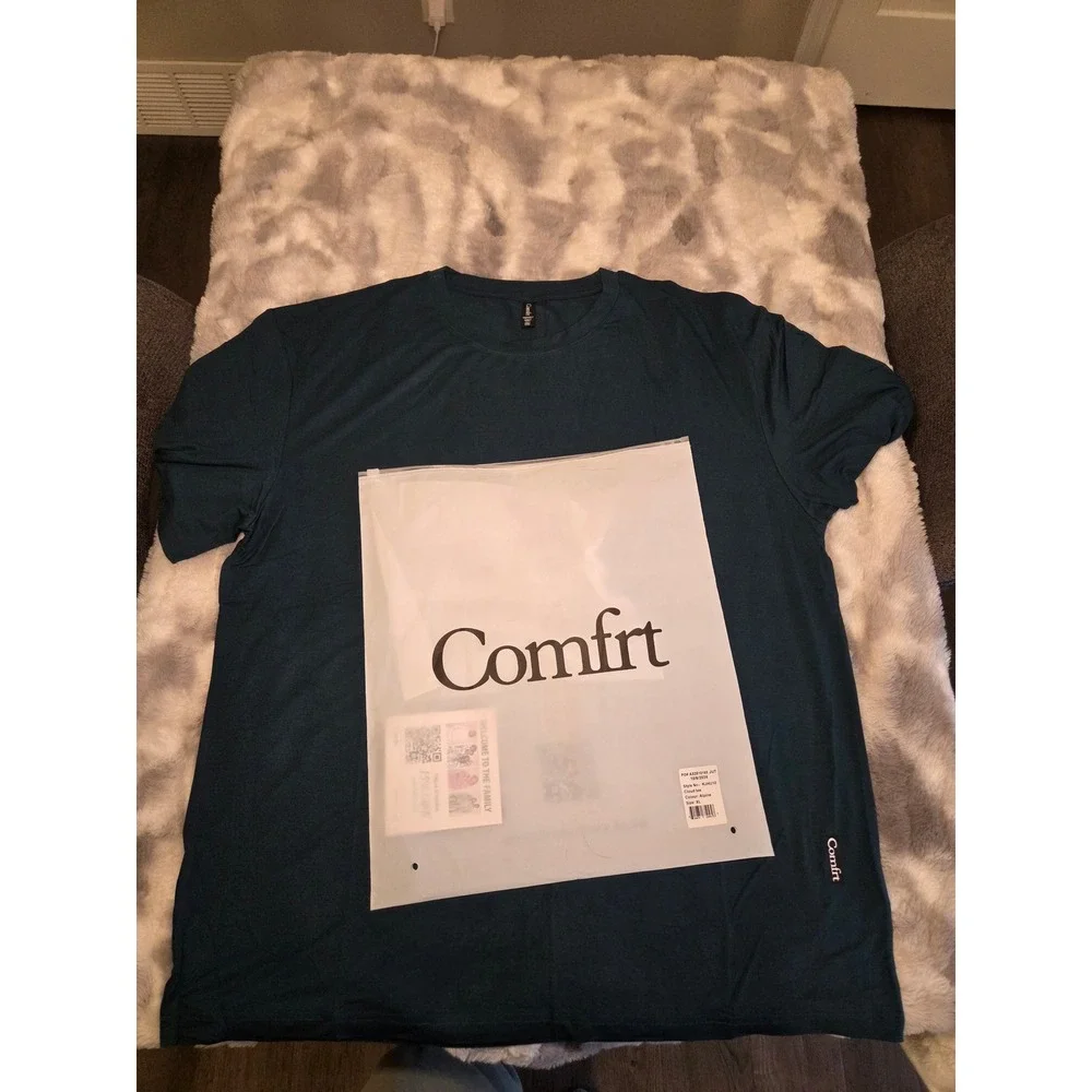 Comfrt Cloud Tee Alpine Green Short Sleeve Crewneck Oversized Lounge Shirt XL